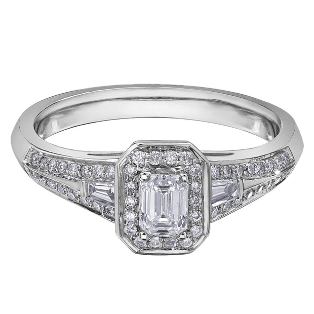 Vintage-Inspired Emerald Cut Canadian Diamond Ring