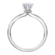 Round Canadian Diamond Solitaire Ring with Hidden Halo