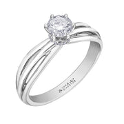 Round Canadian Diamond Solitaire Ring with Hidden Halo