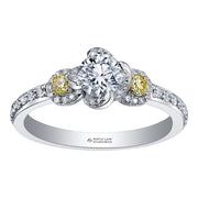 Wind's Embrace Ring with White and Fancy Yellow Canadian Diamonds