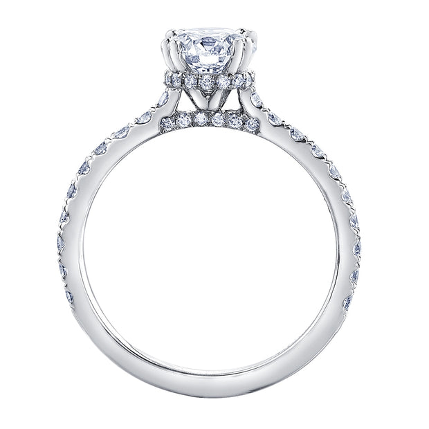 Canadian Diamond Engagement Ring with Hidden Halo