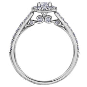 Bague de fiançailles canadienne halo de diamants en forme de poire