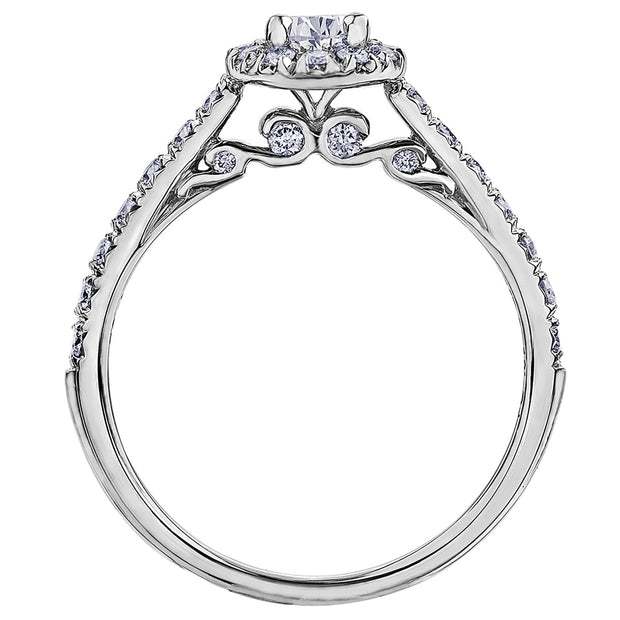 Canadian Pear Shaped Diamond Halo Engagement Ring