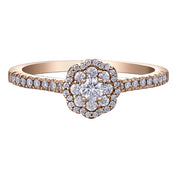 Canadian Diamond Ring with Floral Halo