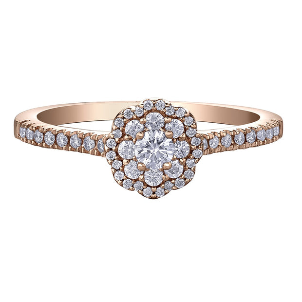 Canadian Diamond Ring with Floral Halo