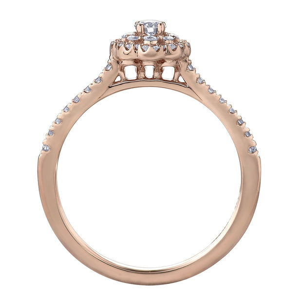 Canadian Diamond Ring with Floral Halo