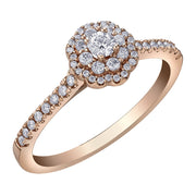 Canadian Diamond Ring with Floral Halo