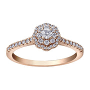 Canadian Diamond Ring with Floral Halo