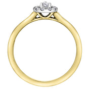 Pear Canadian Diamond Ring with Diamond Halo