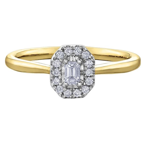Emerald Cut Diamond Ring with Halo