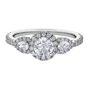 Round and Pear Canadian Diamond Engagement Ring