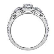 Round and Pear Canadian Diamond Engagement Ring