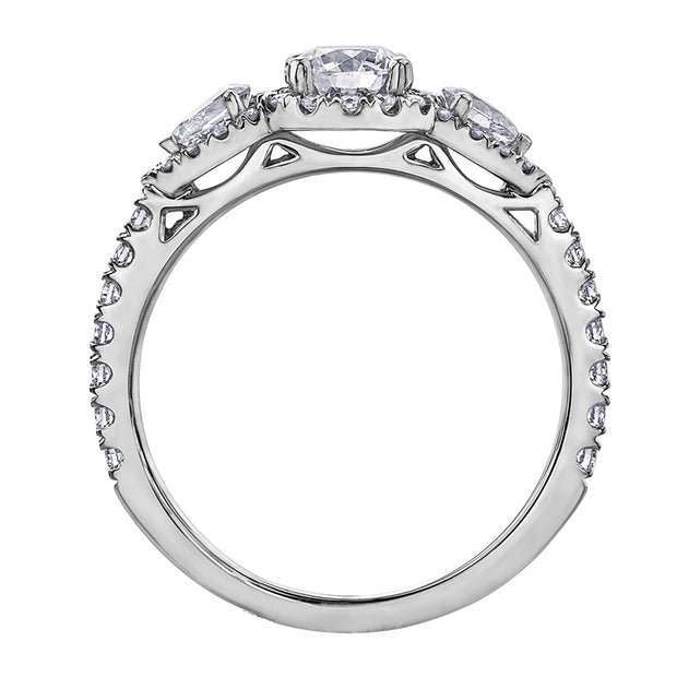 Round and Pear Canadian Diamond Engagement Ring