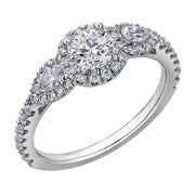 Round and Pear Canadian Diamond Engagement Ring