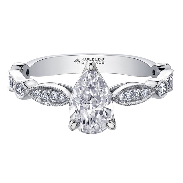 Pear-Shaped Canadian Diamond Solitaire Ring