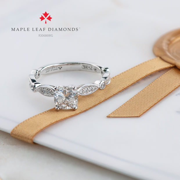 Bague de fiançailles en diamant canadien taille coussin