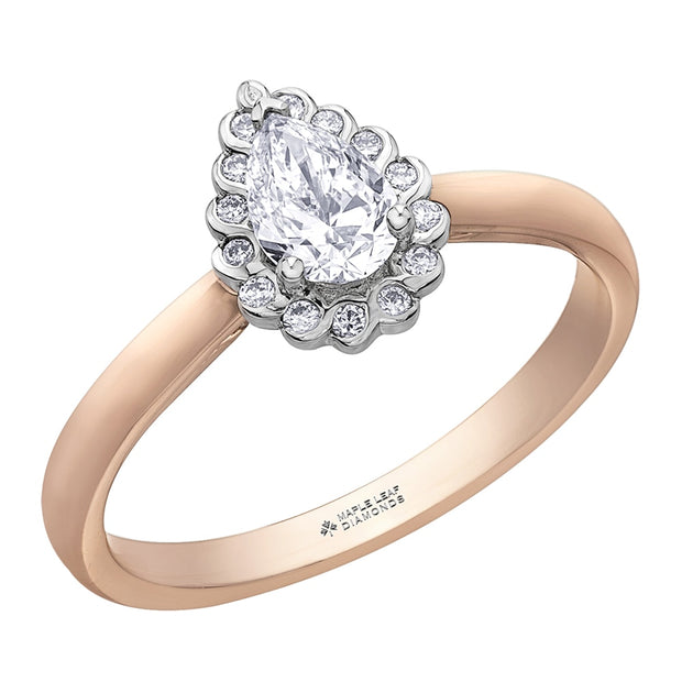 Tides of Love Pear Canadian Diamond Solitaire Ring