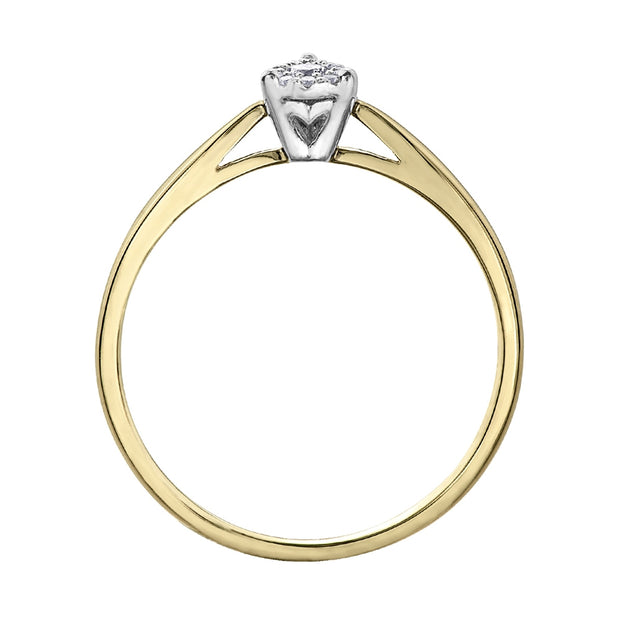 Illusion Pear-Shaped Cluster Diamond Ring