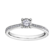 Round Diamond Ring with Accented Band