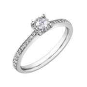 Round Diamond Ring with Accented Band