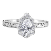 Frosted Pear Canadian Diamond Engagement Ring