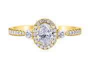 Oval Canadian Diamond Ring with Halo