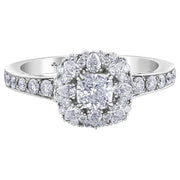 Cushion Cut Canadian Diamond Ring with Unique Detailing