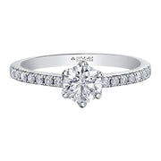 Round Canadian Diamond Ring With Six-Claw Setting