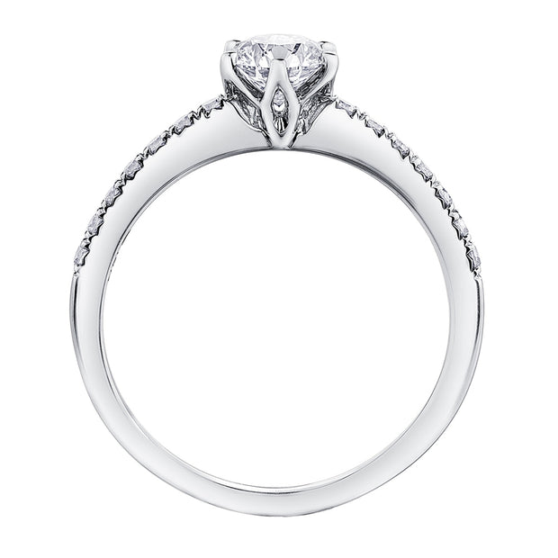 Round Canadian Diamond Ring With Six-Claw Setting