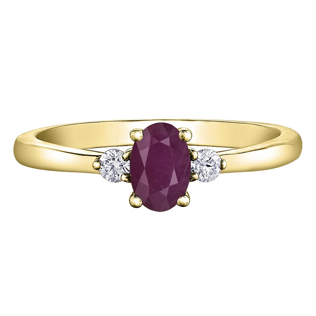 Oval Gemstone and Canadian Diamond Rings