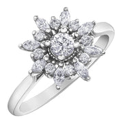 Floral Inspired Vintage Canadian Diamond Engagement Ring
