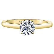 Round Canadian Diamond Ring with Hidden Halo Detailing