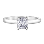 Cushion Canadian Diamond Solitaire Ring with Hidden Halo