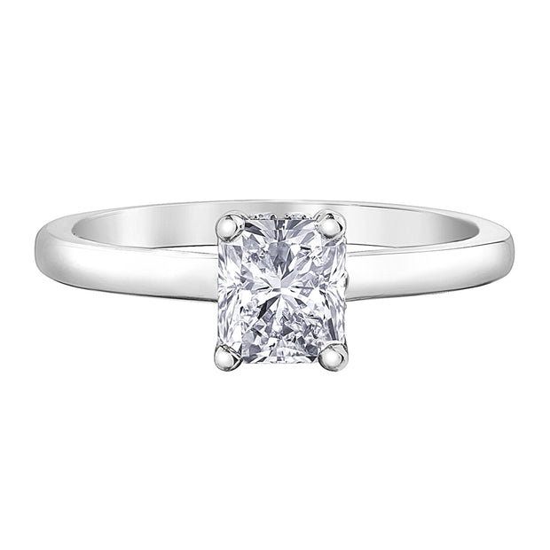 Cushion Canadian Diamond Solitaire Ring with Hidden Halo
