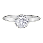 Canadian Diamond Engagement Ring with Underset Halo