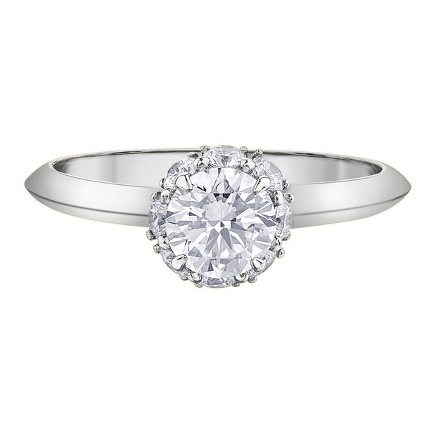 Canadian Diamond Engagement Ring with Underset Halo