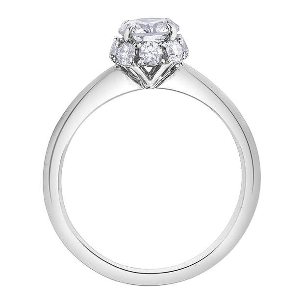 Canadian Diamond Engagement Ring with Underset Halo
