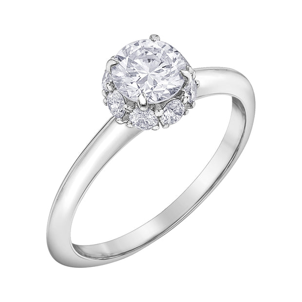 Canadian Diamond Engagement Ring with Underset Halo