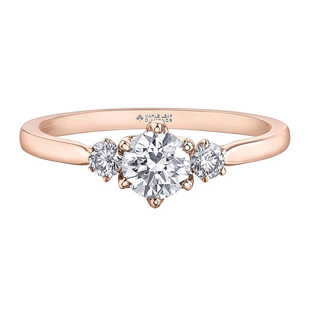 Classic Three-Stone Canadian Diamond Ring