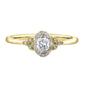 Oval Canadian Diamond Ring with Halo
