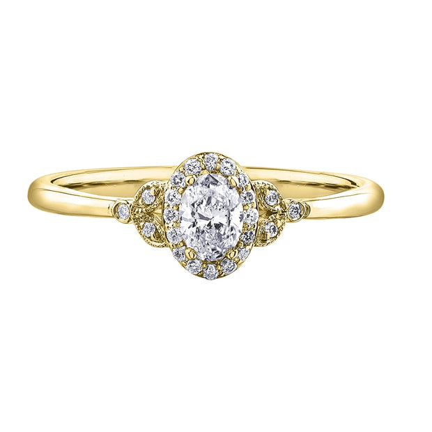 Oval Canadian Diamond Ring with Halo
