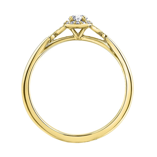Oval Canadian Diamond Ring with Halo