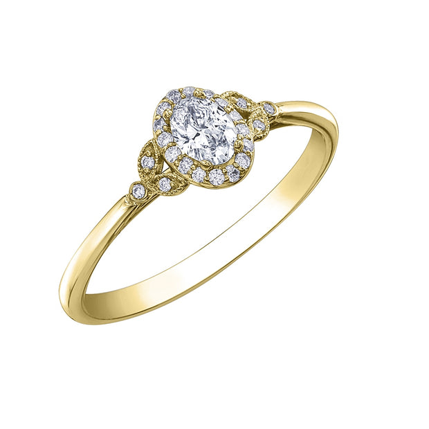 Oval Canadian Diamond Ring with Halo
