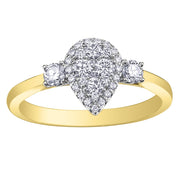 Diamond Pear-Shaped Cluster Engagement Ring