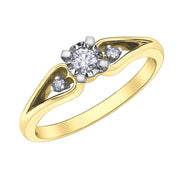 Round Illusion-Set Three-Stone Diamond Ring