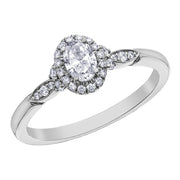 Oval Diamond Ring with Halo and Accents