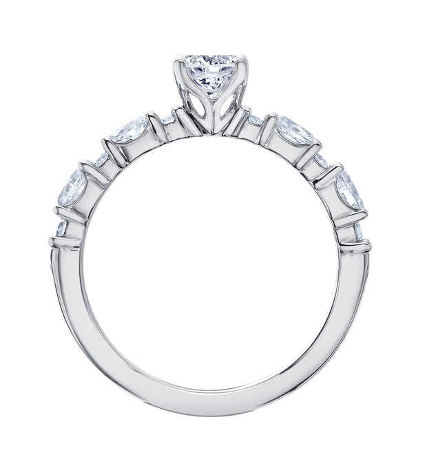 Contemporary Oval Diamond Engagement Ring