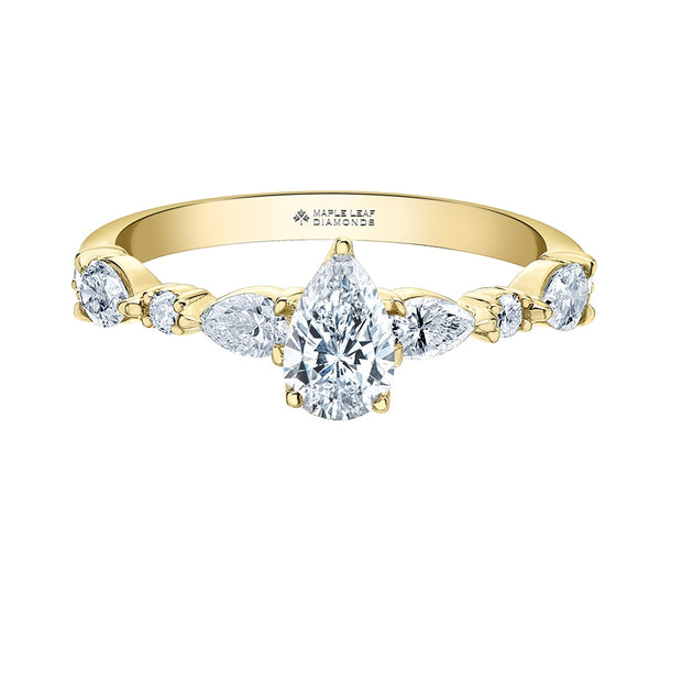 Canadian Pear-Shaped Diamond Engagement Ring