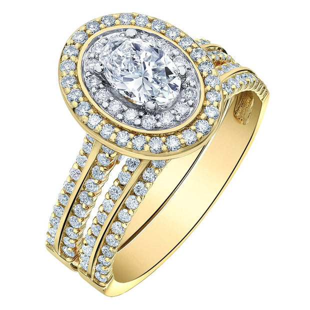 Oval Canadian Diamond Ring with Halo