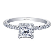 Canadian Princess Diamond Ring with Hidden Halo